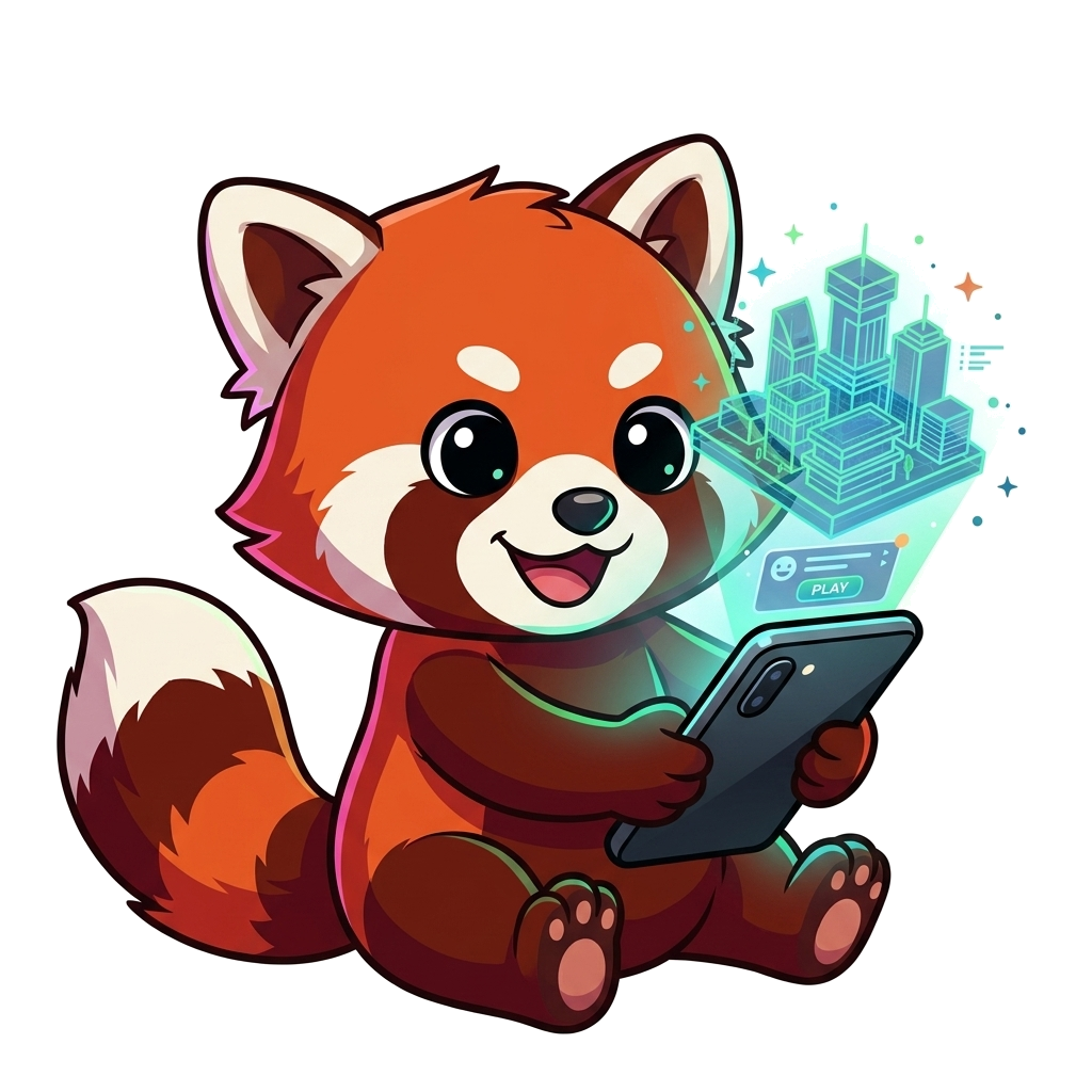Quri holding a phone